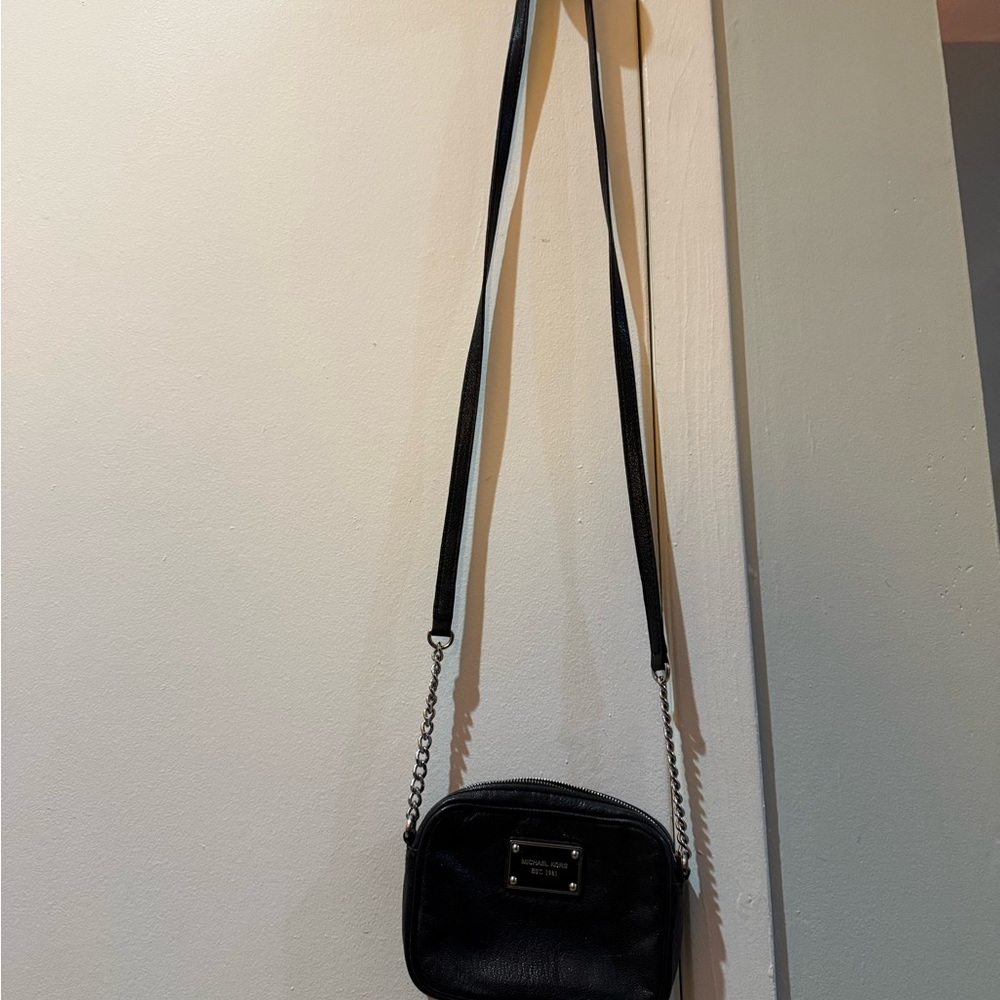EUC Michael Kors Black Crossbody Bag with Metallic Accents - Picture 3 of 8